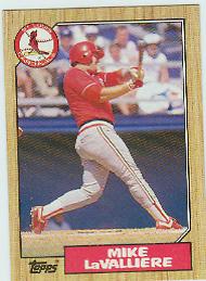 1987 Topps Baseball Cards      162     Mike LaValliere RC *